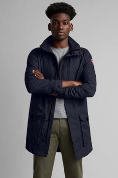 Chamarras Canada Goose Hombre Mexico - Crew Trench Rompevientos Azul Marino VW5908723
